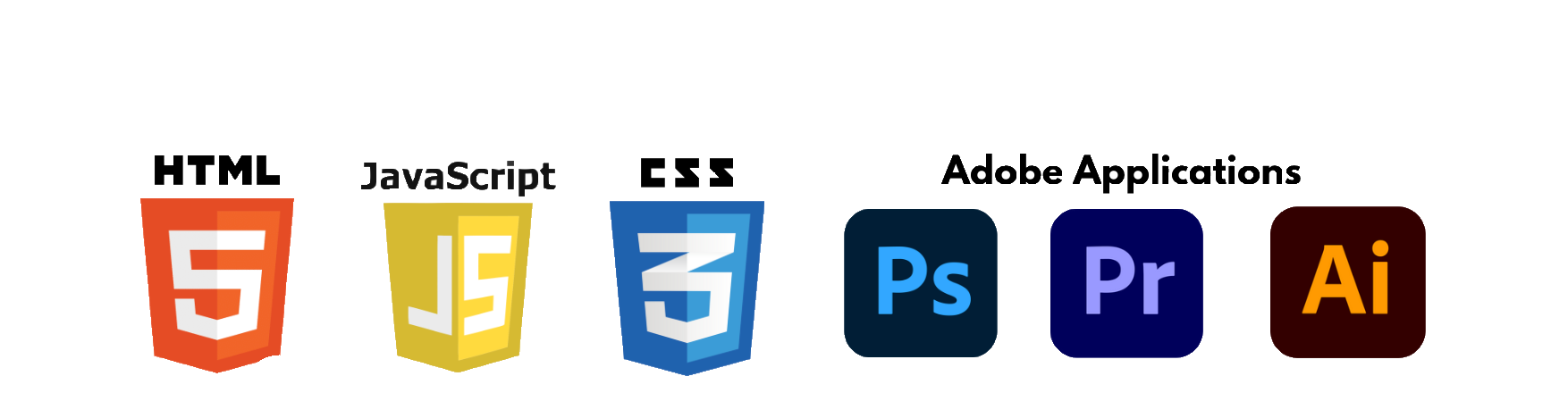 html, css, js, adobe apps logos